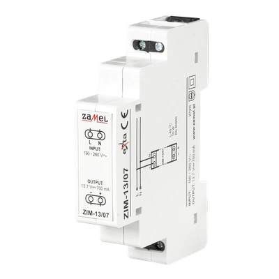 *ZASILACZ IMPULSOWY 13,7V DC 0,7A  TYP: ZIM-13/07