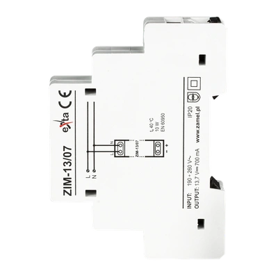 *ZASILACZ IMPULSOWY 13,7V DC 0,7A  TYP: ZIM-13/07