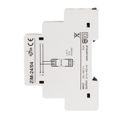 ZASILACZ IMPULSOWY 24V DC 0,4A  TYP: ZIM-24/04