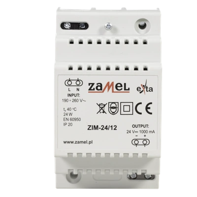 ZASILACZ IMPULSOWY 24V DC 1,0A  TYP: ZIM-24/12