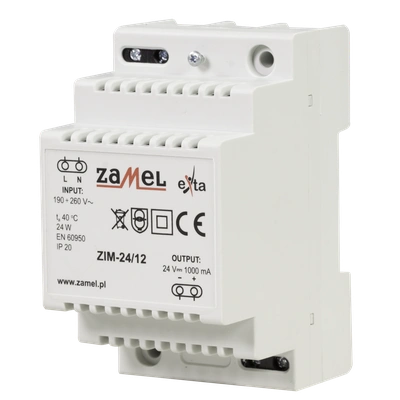 ZASILACZ IMPULSOWY 24V DC 1,0A  TYP: ZIM-24/12