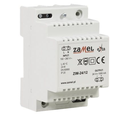 ZASILACZ IMPULSOWY 24V DC 1,0A  TYP: ZIM-24/12