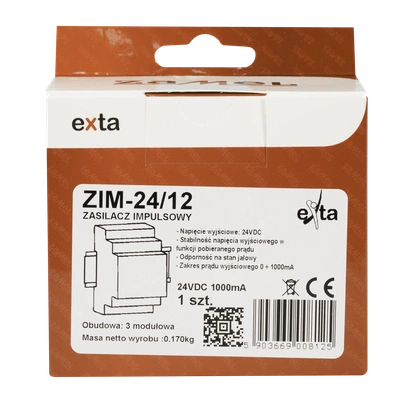 ZASILACZ IMPULSOWY 24V DC 1,0A  TYP: ZIM-24/12