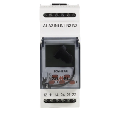 PROGRAMATOR CZASOWY 2-KAN. TYGODN. PAMIĘĆ ZEWN. 24-250V AC / 30-300V DC TYP: ZCM-12P/U