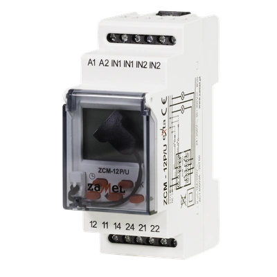 PROGRAMATOR CZASOWY 2-KAN. TYGODN. PAMIĘĆ ZEWN. 24-250V AC / 30-300V DC TYP: ZCM-12P/U