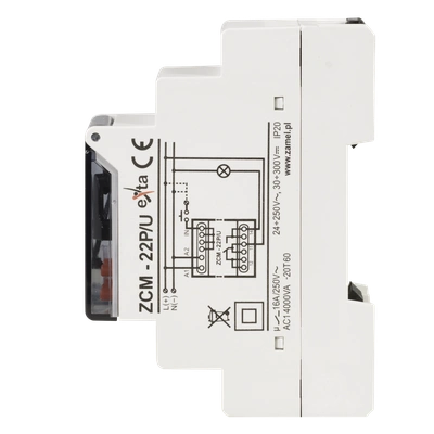 PROGRAMATOR CZASOWY 1-KAN. TYGODN.-ROCZNY PAMIĘĆ ZEWN. 24-250V AC / 30-300V DC TYP: ZCM-22P/U