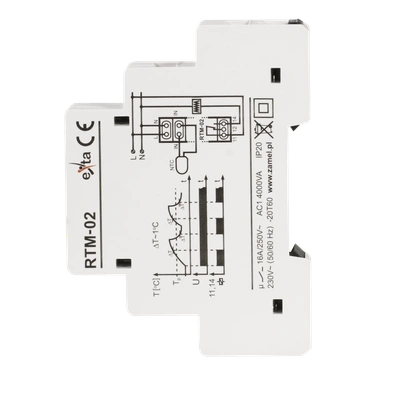 REGULATOR TEMPERATURY -10-40C BEZ SONDY 230V AC  TYP: RTM-02