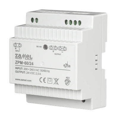 ZASILACZ IMPULSOWY 24V DC, 60W, TH-35  TYP: ZPM-60/24