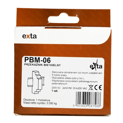 PRZEKAŹNIK BISTABILNY SEKWENCYJNY 230V AC  TYP: PBM-06