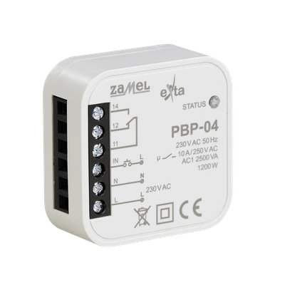 PRZEKAŹNIK BISTABILNY UNIWERSALNY DOPUSZKOWY 230 V AC, 10 A TYP: PBP-04