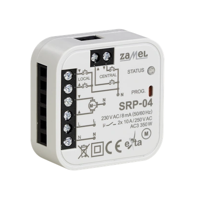 STEROWNIK ROLET UNIWERSALNY DOPUSZKOWY PRZEWODOWY  TYP: SRP-04