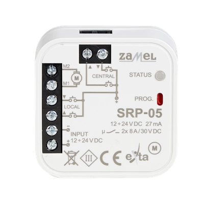 STEROWNIK ROLET UNIWERSALNY DOPUSZKOWY PRZEWODOWY  TYP: SRP-05/12-24V