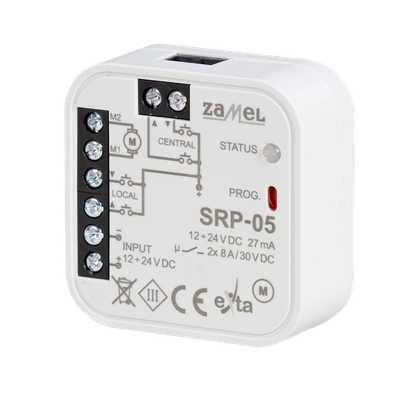 STEROWNIK ROLET UNIWERSALNY DOPUSZKOWY PRZEWODOWY  TYP: SRP-05/12-24V