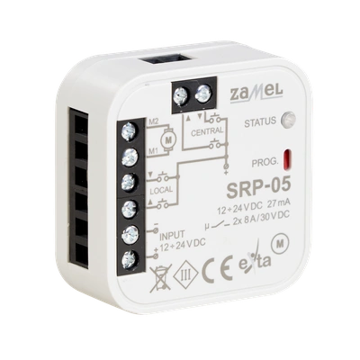 STEROWNIK ROLET UNIWERSALNY DOPUSZKOWY PRZEWODOWY  TYP: SRP-05/12-24V