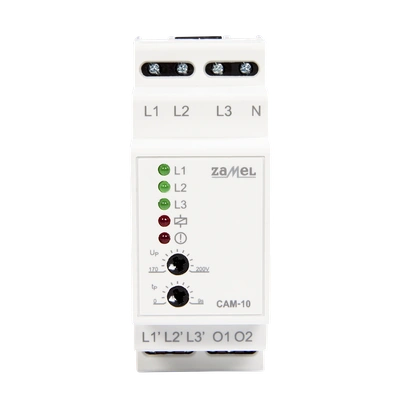 CYFROWY CZUJNIK ASYMETRII NAPIĘCIA Z KONTROLĄ STANU STYCZNIKA  TYP: CAM-10