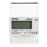 LICZNIK ENERGII ELEKTRYCZNEJ 3-FAZOWY LCD 100 A, 4-MOD  TYP: LEM-30