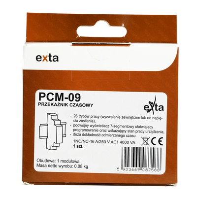 PRZEKAŹNIK CZASOWY CYFROWY UNIWERSALNY JEDNOMODUŁOWY  TYP: PCM-09
