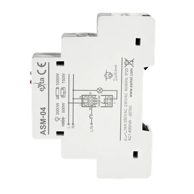 Automat schodowy z funkcją ogranicznika mocy   TYP: ASM-04