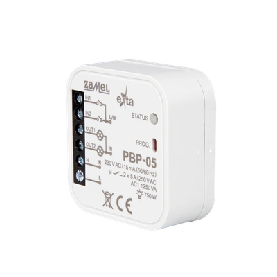 PRZEKAŹNIK BISTABILNY 2-KANAŁOWY DOPUSZKOWY 230 V AC TYP: PBP-05