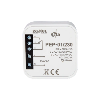 Przekaźnik elektromagnetyczny dopuszkowy 10A 230V AC  TYP: PEP-01/230