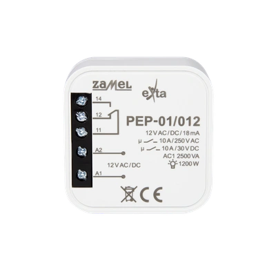Przekaźnik elektromagnetyczny dopuszkowy 10A 12V AC  TYP: PEP-01/012