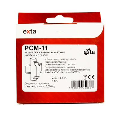 PRZEKAŹNIK CZASOWY CYKLICZNY O NASTAWIE 2 CZASÓW 16A, 230V AC  TYP: PCM-11