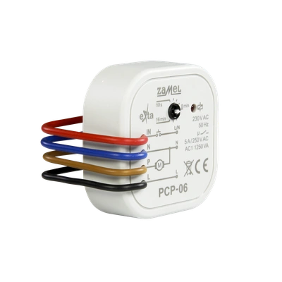PRZEKAŹNIK CZASOWY DO STEROWANIA WENTYLATOREM ŁAZIENKOWYM, DOPUSZKOWY, 5A, 230V AC TYP: PCP-06