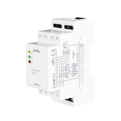 CYFROWY CZUJNIK ASYMETRII, SPADKU SYMETRYCZNEGO I ZANIKU FAZY  TYP: CAM-11