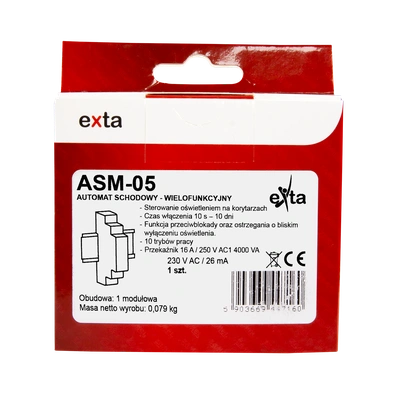 WIELOFUNKCYJNY AUTOMAT SCHODOWY 230V AC   TYP: ASM-05