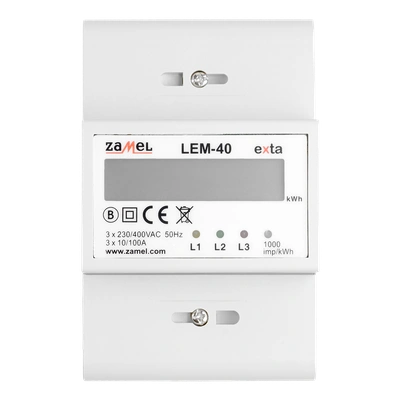 LICZNIK ENERGII ELEKTRYCZNEJ 3-FAZOWY, 100A  TYP: LEM-40
