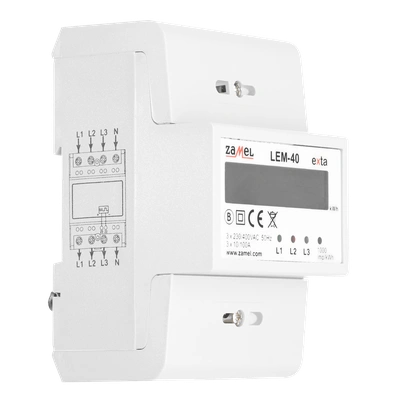 LICZNIK ENERGII ELEKTRYCZNEJ 3-FAZOWY, 100A  TYP: LEM-40