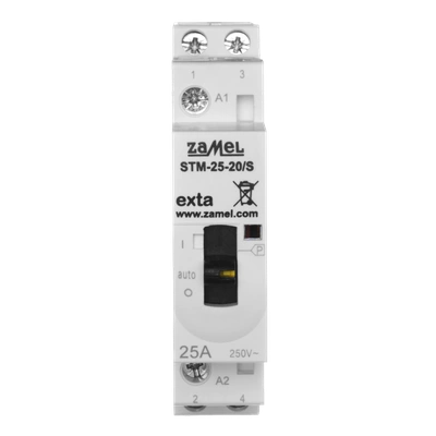 STYCZNIK MODUŁOWY ZE STEROWANIEM RĘCZNYM, INSTALACYJNY, 25A, 2xNO, 230V AC, TYP: STM-25-20/S