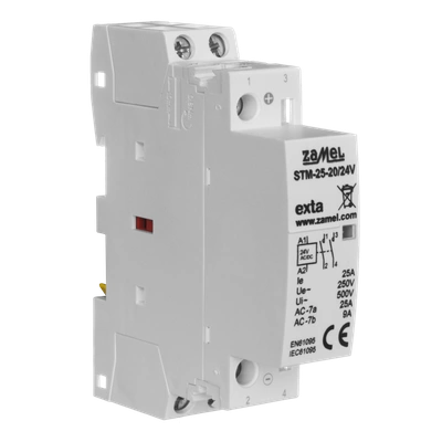 STYCZNIK MODUŁOWY INSTALACYJNY 25A, 2xNO, 24V AC/DC,  TYP: STM-25-20/24V