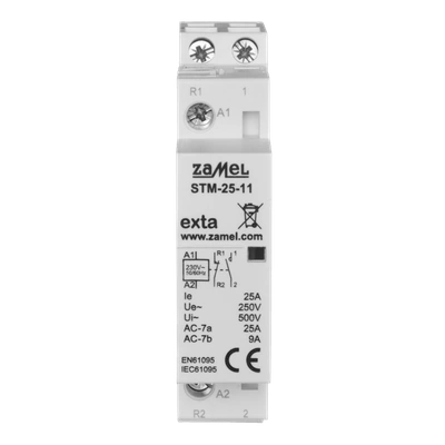 STYCZNIK MODUŁOWY INSTALACYJNY 25A, 1xNO + 1xNC, 230V AC,  TYP: STM-25-11
