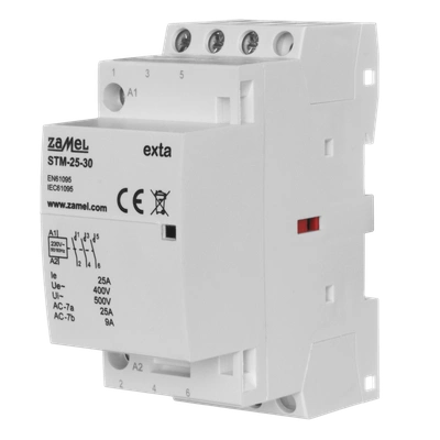 STYCZNIK MODUŁOWY INSTALACYJNY 25A, 3xNO, 230V AC,  TYP: STM-25-30
