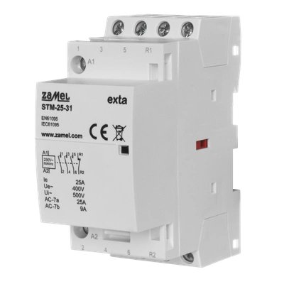 STYCZNIK MODUŁOWY INSTALACYJNY 25A, 3xNO + 1xNC, 230V AC,  TYP: STM-25-31