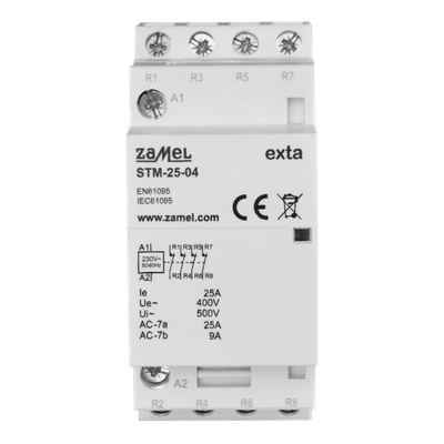 STYCZNIK MODUŁOWY INSTALACYJNY 25A, 4xNC, 230V AC,  TYP: STM-25-04