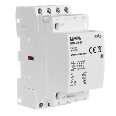 STYCZNIK MODUŁOWY INSTALACYJNY 25A, 4xNC, 230V AC,  TYP: STM-25-04