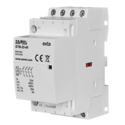 STYCZNIK MODUŁOWY INSTALACYJNY 25A, 4xNO, 230V AC,  TYP: STM-25-40