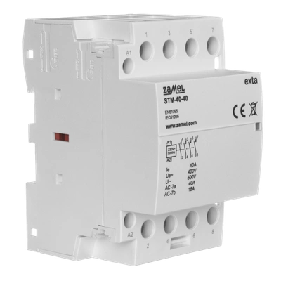 STYCZNIK MODUŁOWY INSTALACYJNY 40A, 4xNO, 230V AC,  TYP: STM-40-40