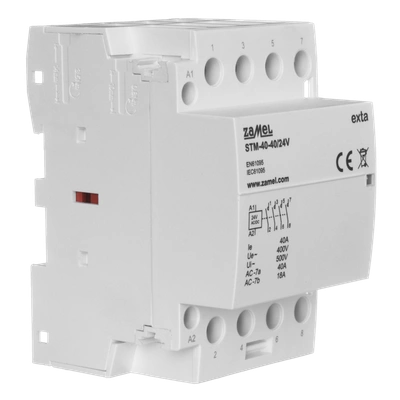 STYCZNIK MODUŁOWY INSTALACYJNY 40A, 4xNO, 24V AC/DC+F13,  TYP: STM-40-40/24V