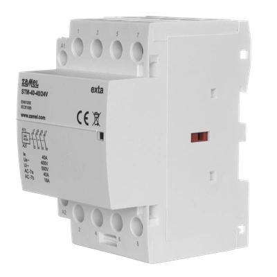 STYCZNIK MODUŁOWY INSTALACYJNY 40A, 4xNO, 24V AC/DC+F13,  TYP: STM-40-40/24V