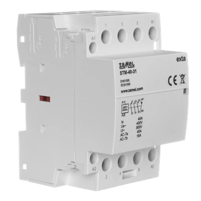 STYCZNIK MODUŁOWY INSTALACYJNY 40A, 3xNO+1NC, 230V AC,  TYP: STM-40-31