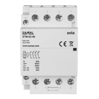 STYCZNIK MODUŁOWY INSTALACYJNY 63A, 4xNO, 230V AC,  TYP: STM-63-40