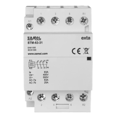 STYCZNIK MODUŁOWY INSTALACYJNY 63A, 3xNO+1xNC, 230V AC,  TYP: STM-63-31