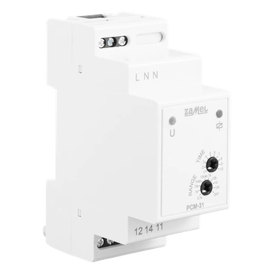 PRZEKAŹNIK CZASOWY PRZEŁĄCZANY W ZERZE, OPÓŹNIONE ZAŁĄCZENIE 230V AC TYP: PCM-31
