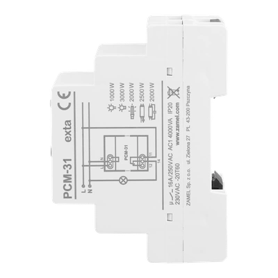 PRZEKAŹNIK CZASOWY PRZEŁĄCZANY W ZERZE, OPÓŹNIONE ZAŁĄCZENIE 230V AC TYP: PCM-31