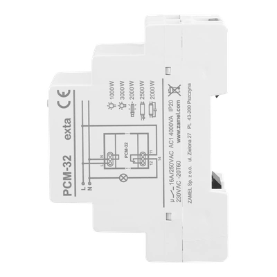 PRZEKAŹNIK CZASOWY PRZEŁĄCZANY W ZERZE, OPÓŹNIONE WYŁĄCZENIE 230V AC TYP: PCM-32