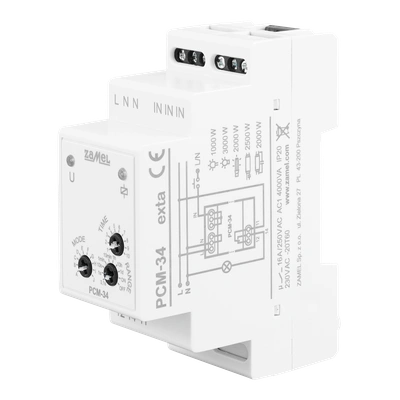 PRZEKAŹNIK CZASOWY PRZEŁĄCZANY W ZERZE WIELOFUNKCYJNY 230V AC TYP: PCM-34