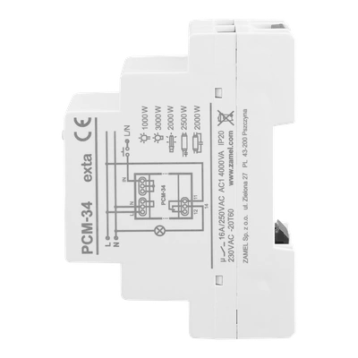PRZEKAŹNIK CZASOWY PRZEŁĄCZANY W ZERZE WIELOFUNKCYJNY 230V AC TYP: PCM-34